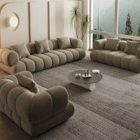 沙发客厅侘寂风科技布艺意式极简小户型直排